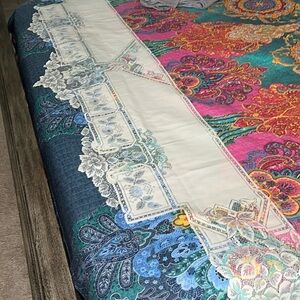 Mantal Scarf or scarf for back of couch table.  Ivory in color.